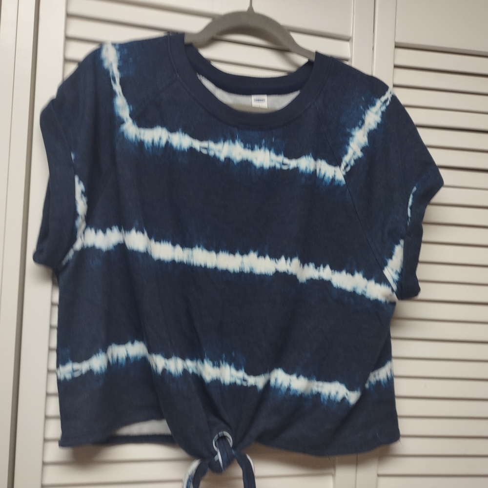 Blue Tie-Dye Short Sleeve Top